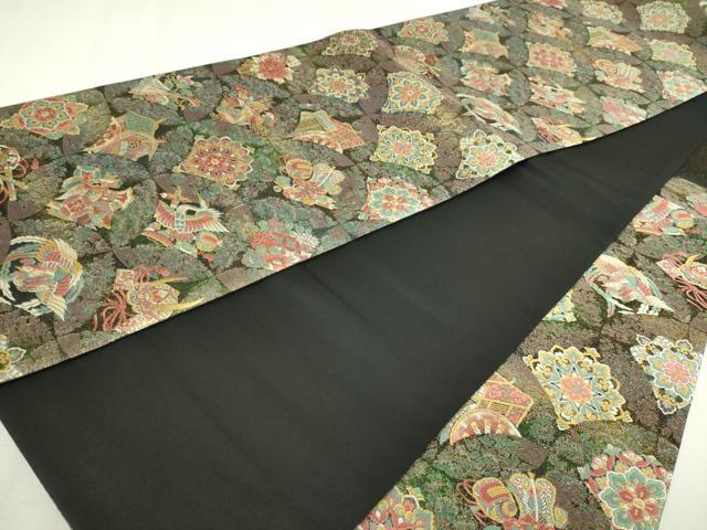 平和屋本店▼老舗織元　泰生織物　六通柄袋帯　唐織　飛鶴宝尽くし花文　本金漆箔　正絹　逸品　DABI1461sf