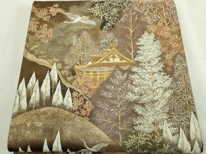 平和屋本店▼六通柄袋帯　京の華百景　本金箔　正絹　逸品　DABI1462sf