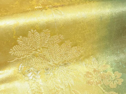 平和屋本店▼六通柄袋帯　色紙草花文　松竹梅　本金二重箔　正絹　逸品　DABI1464sf