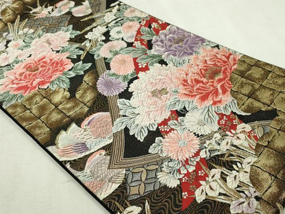 平和屋本店▼六通柄袋帯　唐織　九百錦　稚美　本金箔みやび　正絹　逸品　DABI1466sf