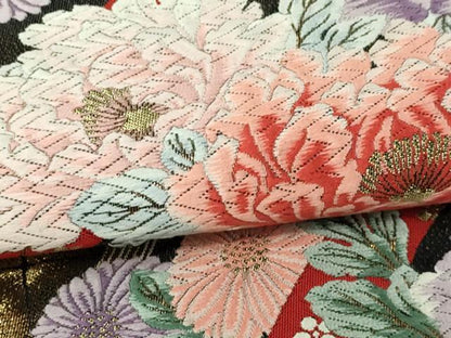 平和屋本店▼六通柄袋帯　唐織　九百錦　稚美　本金箔みやび　正絹　逸品　DABI1466sf