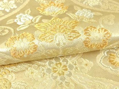 平和屋本店▼六通柄袋帯　七宝花文　本金箔　正絹　逸品　DABI1470sf