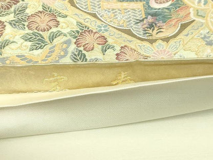 平和屋本店▼六通柄袋帯　宝寿　本金箔　正絹　逸品　DABI1478sf