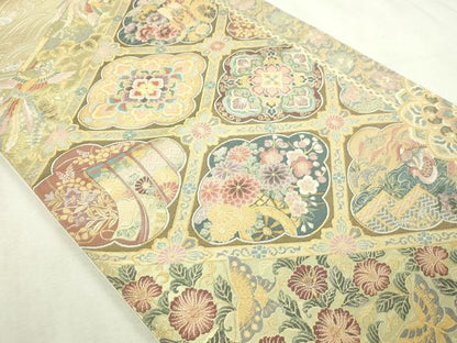 平和屋本店▼六通柄袋帯　宝寿　本金箔　正絹　逸品　DABI1478sf