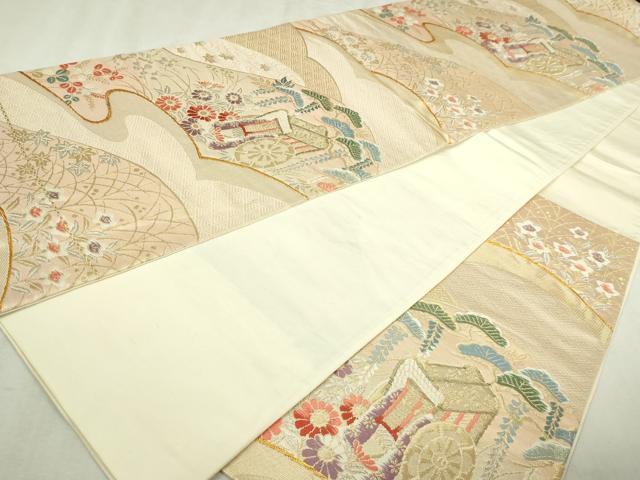 平和屋本店▼六通柄袋帯　唐織　華洛錦　本金二重箔　正絹　逸品　DABI1479sf