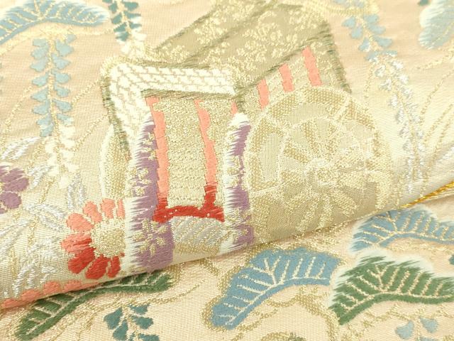 平和屋本店▼六通柄袋帯　唐織　華洛錦　本金二重箔　正絹　逸品　DABI1479sf