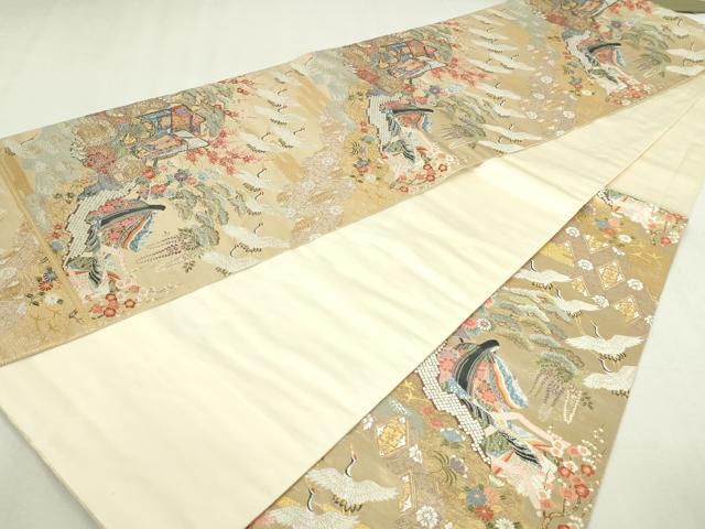 平和屋本店▼六通柄袋帯　道長麗姿文　本金箔　正絹　逸品　DABI1483sf