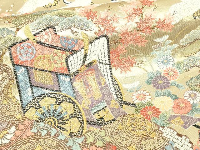 平和屋本店▼六通柄袋帯　道長麗姿文　本金箔　正絹　逸品　DABI1483sf