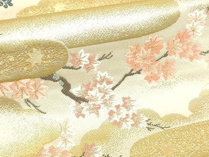 平和屋本店▼六通柄袋帯　唐織　桃山花鳥の舞　本金箔　正絹　逸品　DABI1489sf