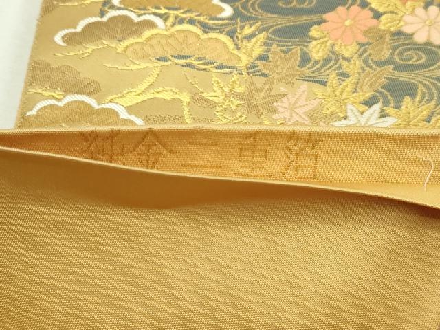 平和屋本店▼六通柄袋帯　道長絵巻文　純金二重箔　正絹　逸品　DABI1500sf