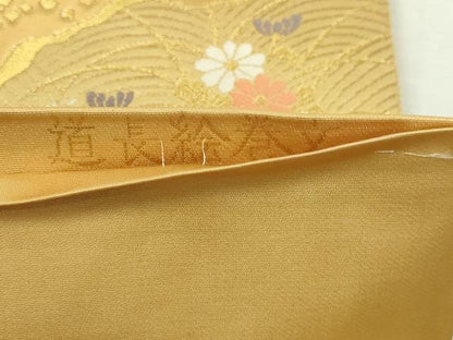 平和屋本店▼六通柄袋帯　道長絵巻文　純金二重箔　正絹　逸品　DABI1500sf