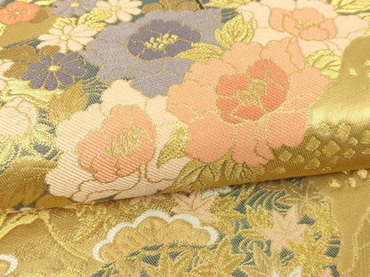 平和屋本店▼六通柄袋帯　道長絵巻文　純金二重箔　正絹　逸品　DABI1500sf