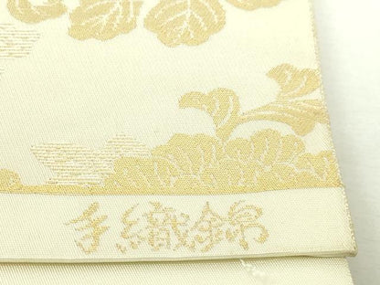 平和屋本店▼六通柄袋帯　手織錦　更紗花鳥文　24Ｋ純金箔　正絹　逸品　DABI1501sf