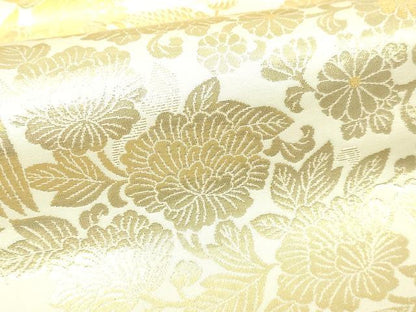平和屋本店▼六通柄袋帯　手織錦　更紗花鳥文　24Ｋ純金箔　正絹　逸品　DABI1501sf