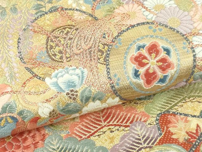 平和屋本店▼六通柄袋帯　唐織　絢麗吉日　本金箔　正絹　逸品　DABI1504sf
