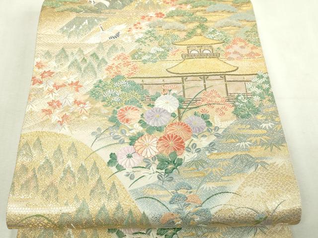 平和屋本店▼六通柄袋帯　唐織　京名所　平安神宮　本金箔　正絹　逸品　DABI1506sf