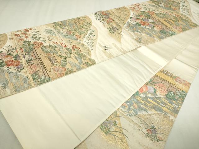 平和屋本店▼六通柄袋帯　唐織　京名所　平安神宮　本金箔　正絹　逸品　DABI1506sf