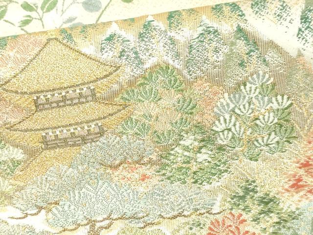 平和屋本店▼六通柄袋帯　唐織　京名所　平安神宮　本金箔　正絹　逸品　DABI1506sf