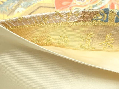 平和屋本店▼六通柄袋帯　道長取源氏物語　本金箔　正絹　逸品　DABI1507sf