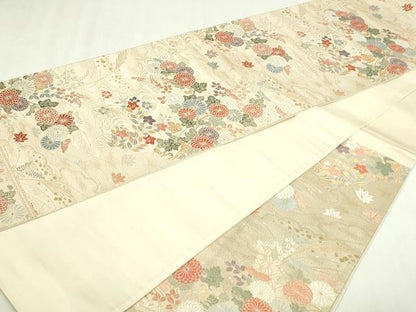 平和屋本店▼六通柄袋帯　唐織　能繍小袖　本金二重箔　正絹　逸品　DABI1515sf
