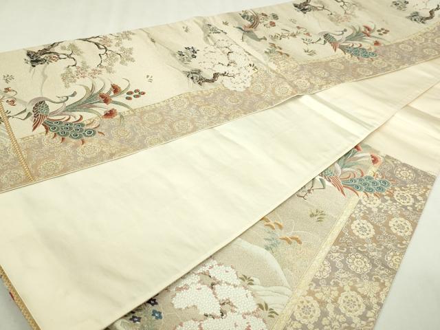 平和屋本店▼六通柄袋帯　唐織　献上正倉院花鳥紋　純金箔　正絹　逸品　DABI1520sf