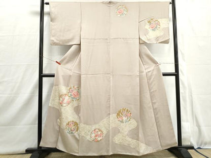 平和屋着物■訪問着　刺繍　立波雪輪花文　金彩　正絹　逸品　DABI1522qa
