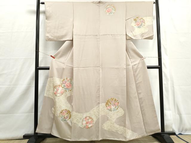 平和屋着物■訪問着　刺繍　立波雪輪花文　金彩　正絹　逸品　DABI1522qa