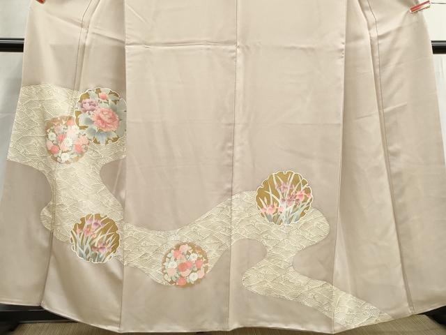 平和屋着物■訪問着　刺繍　立波雪輪花文　金彩　正絹　逸品　DABI1522qa