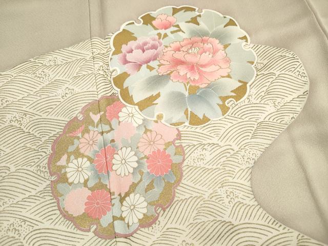 平和屋着物■訪問着　刺繍　立波雪輪花文　金彩　正絹　逸品　DABI1522qa