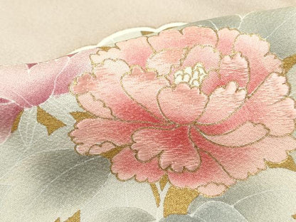 平和屋着物■訪問着　刺繍　立波雪輪花文　金彩　正絹　逸品　DABI1522qa