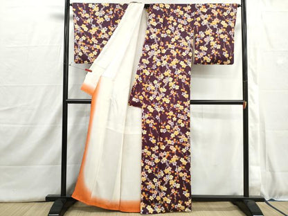 平和屋着物■上質な小紋　絞り　枝垂れ梅文　正絹　逸品　DABI1529qa