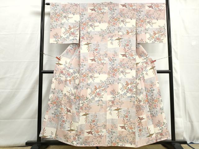 平和屋着物■上質な小紋　鳳凰花文　正絹　逸品　DABI1532qa