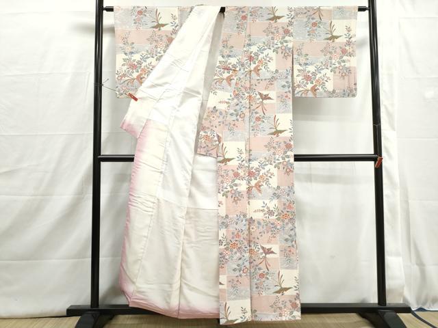 平和屋着物■上質な小紋　鳳凰花文　正絹　逸品　DABI1532qa