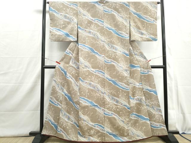 平和屋着物■小紋　道長花文　暈し染め　胴抜き仕立て　洗える着物　DABI1539qa