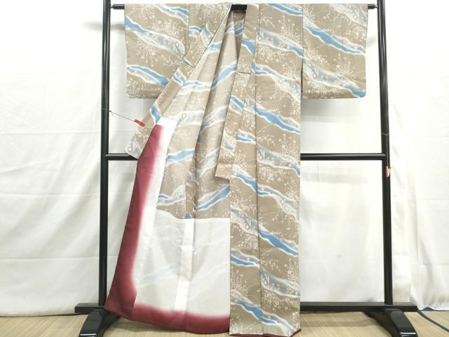平和屋着物■小紋　道長花文　暈し染め　胴抜き仕立て　洗える着物　DABI1539qa