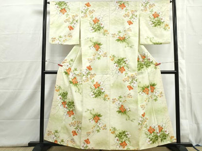 平和屋着物■小紋　草花文　暈し染め　洗える着物　DABI1542qa