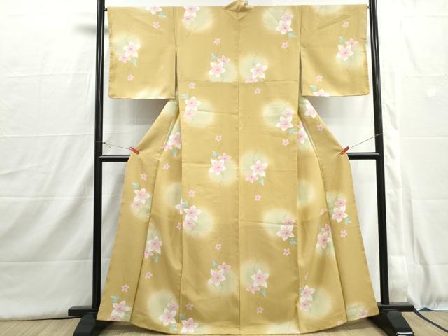 平和屋着物■小紋　蔦の葉花文　暈し染め　洗える着物　DABI1543qa