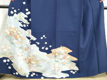 平和屋着物■訪問着　道長宝尽くし花文　松竹梅　金彩　洗える着物　DABI1544qa