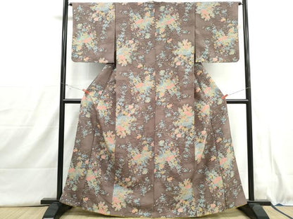 平和屋着物■小紋　花鳥文　暈し染め　洗える着物　DABI1545qa