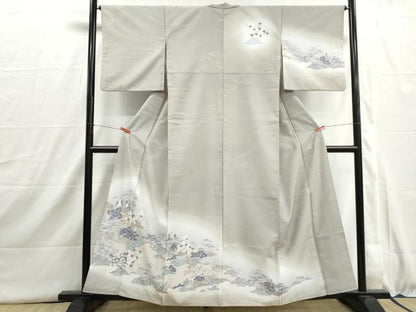 平和屋着物■訪問着　渡橋風景文　舟　暈し染め　洗える着物　DABI1554qa