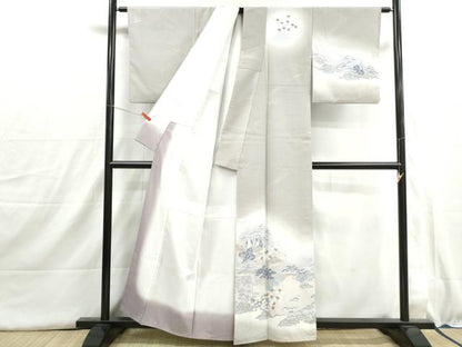 平和屋着物■訪問着　渡橋風景文　舟　暈し染め　洗える着物　DABI1554qa