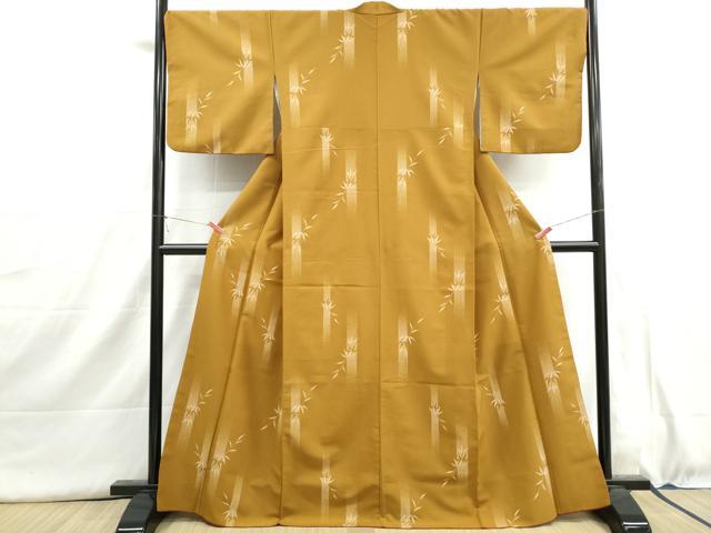 平和屋着物■小紋　笹の葉文　洗える着物　DABI1558qa