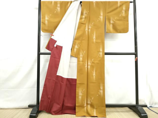 平和屋着物■小紋　笹の葉文　洗える着物　DABI1558qa