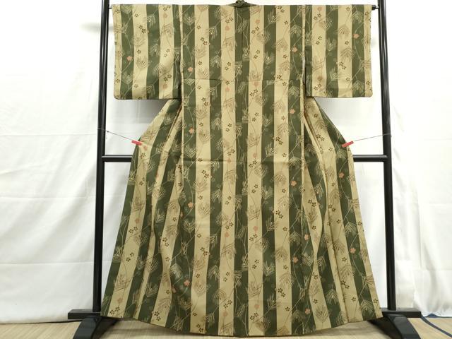 平和屋着物■小紋　舞桜若松間道　洗える着物　DABI1560qa