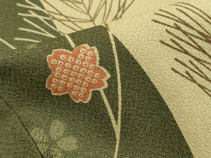 平和屋着物■小紋　舞桜若松間道　洗える着物　DABI1560qa