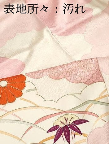 平和屋着物■訪問着　駒刺繍　雲取り桐花文　金彩　正絹　逸品　DABI1565qa