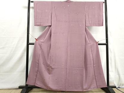 平和屋着物■上質な色無地　毘沙門亀甲地紋　浅紫色　正絹　逸品　DABI1566qa