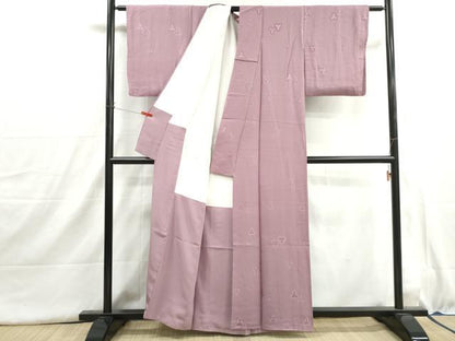 平和屋着物■上質な色無地　毘沙門亀甲地紋　浅紫色　正絹　逸品　DABI1566qa