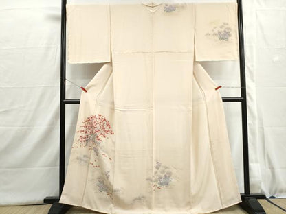 平和屋着物■訪問着　手描き　楓文　暈し染め　正絹　逸品　DABI1572qa