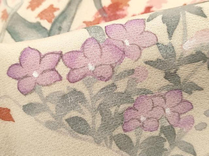 平和屋着物■訪問着　手描き　楓文　暈し染め　正絹　逸品　DABI1572qa